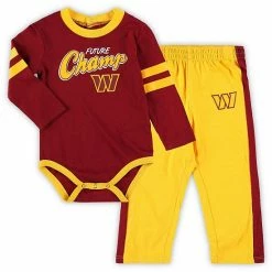 Alternative view of Outerstuff Infant Burgundy/Black Washington Commanders Little Kicker Long Sleeve Bodysuit & Pants Set
