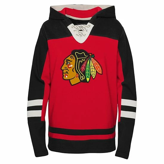 Outerstuff Youth Red Chicago Blackhawks Ageless Revisited Home Lace-Up Pullover Hoodie 5 Outerstuff Youth Red Chicago Blackhawks Ageless Revisited Home Lace-Up Pullover Hoodie - Image 3