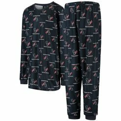 Alternative view of Outerstuff Youth Navy Houston Texans All Over Print Long Sleeve T-Shirt & Pants Sleep Set
