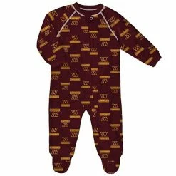 Outerstuff Newborn & Infant Burgundy Washington Commanders Raglan Full-Zip Sleeper