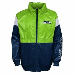 Outerstuff Youth Neon Green/College Navy Seattle Seahawks Goal Line Stance Full-Zip Hoodie Windbreaker -Outerstuff shop unnamed file 4176