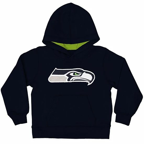 Outerstuff Seattle Seahawks Toddler Fan Gear Primary Logo Pullover Hoodie - College Navy 3 Outerstuff Seattle Seahawks Toddler Fan Gear Primary Logo Pullover Hoodie - College Navy