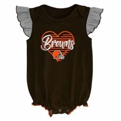 Outerstuff Girls Newborn & Infant Brown/Heathered Gray Cleveland Browns All The Love Bodysuit Bib & Booties Set -Outerstuff shop unnamed file 4211