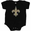 Outerstuff Newborn Black New Orleans Saints Team Logo Bodysuit