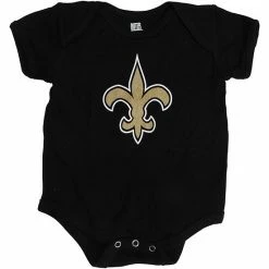 Outerstuff Newborn Black New Orleans Saints Team Logo Bodysuit