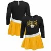 Outerstuff Girls Infant Black/Gold Pittsburgh Steelers Heart To Heart Jersey Tri-Blend Dress