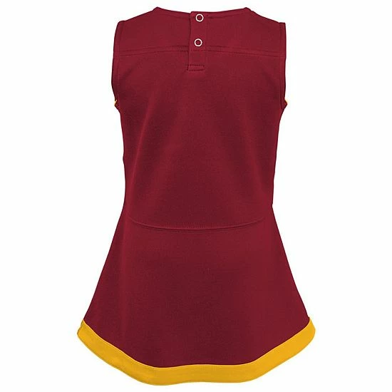 Outerstuff Girls Toddler Burgundy/Gold Washington Commanders Cheer Captain Jumper Dress 5 Outerstuff Girls Toddler Burgundy/Gold Washington Commanders Cheer Captain Jumper Dress - Image 3
