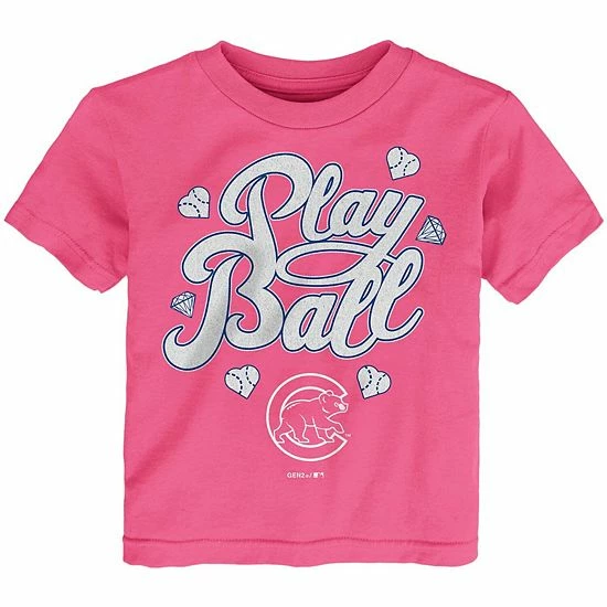 Outerstuff Toddler Pink Chicago Cubs Ball Girl T-Shirt 3 Outerstuff Toddler Pink Chicago Cubs Ball Girl T-Shirt