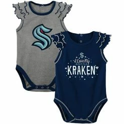 Outerstuff Newborn Navy/Gray Seattle Kraken Shining All-Star Two-Piece Bodysuit Set