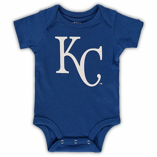 Outerstuff Infant Royal/Light Blue/Heathered Gray Kansas City Royals 3-Pack Change Up Bodysuit Set 5 Outerstuff Infant Royal/Light Blue/Heathered Gray Kansas City Royals 3-Pack Change Up Bodysuit Set - Image 3