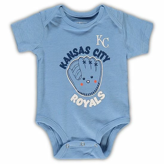 Outerstuff Infant Royal/Light Blue/Heathered Gray Kansas City Royals 3-Pack Change Up Bodysuit Set 6 Outerstuff Infant Royal/Light Blue/Heathered Gray Kansas City Royals 3-Pack Change Up Bodysuit Set - Image 4