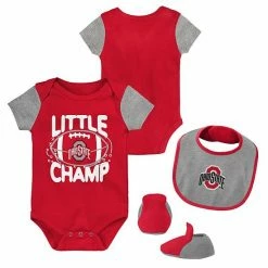 Outerstuff Newborn & Infant Scarlet/Heather Gray Ohio State Buckeyes Little Champ Bodysuit Bib & Booties Set 8 Outerstuff Newborn & Infant Scarlet/Heather Gray Ohio State Buckeyes Little Champ Bodysuit Bib & Booties Set -Outerstuff shop unnamed file 4309