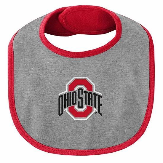 Outerstuff Newborn & Infant Scarlet/Heather Gray Ohio State Buckeyes Little Champ Bodysuit Bib & Booties Set 7 Outerstuff Newborn & Infant Scarlet/Heather Gray Ohio State Buckeyes Little Champ Bodysuit Bib & Booties Set - Image 5