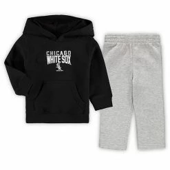Outerstuff Infant Black/Heathered Gray Chicago White Sox Fan Flare Fleece Hoodie And Pants Set