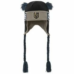 Alternative view of Outerstuff Youth Black Vegas Golden Knights Wordmark Ears Trooper Knit Hat
