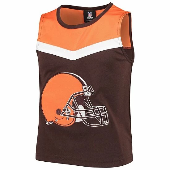 Outerstuff Girls Youth Brown/Orange Cleveland Browns Two-Piece Spirit Cheerleader Set 5 Outerstuff Girls Youth Brown/Orange Cleveland Browns Two-Piece Spirit Cheerleader Set - Image 3