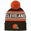 Outerstuff Youth Brown Cleveland Browns Jacquard Cuffed Knit Hat With Pom -Outerstuff shop unnamed file 443
