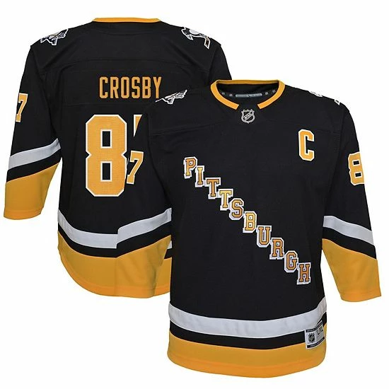 Outerstuff Youth Sidney Crosby Black Pittsburgh Penguins 2021/22 Alternate Premier Player Jersey 3 Outerstuff Youth Sidney Crosby Black Pittsburgh Penguins 2021/22 Alternate Premier Player Jersey