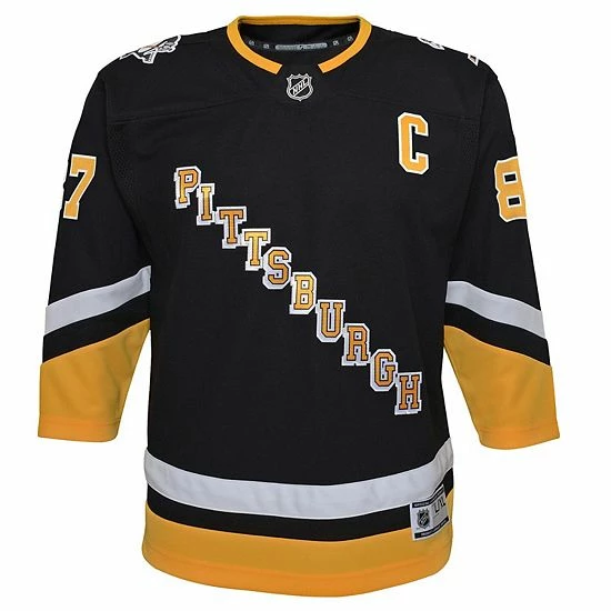 Outerstuff Youth Sidney Crosby Black Pittsburgh Penguins 2021/22 Alternate Premier Player Jersey 4 Outerstuff Youth Sidney Crosby Black Pittsburgh Penguins 2021/22 Alternate Premier Player Jersey - Image 2