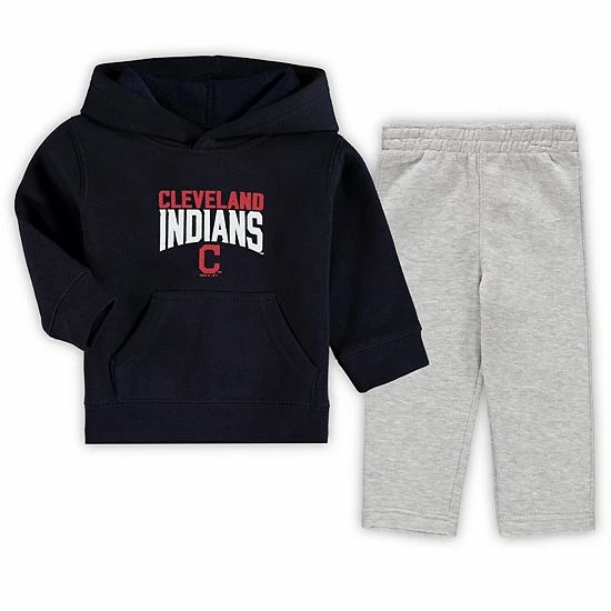 Outerstuff Toddler Navy/Heathered Gray Cleveland Indians Fan Flare Fleece Hoodie And Pants Set 3 Outerstuff Toddler Navy/Heathered Gray Cleveland Indians Fan Flare Fleece Hoodie And Pants Set