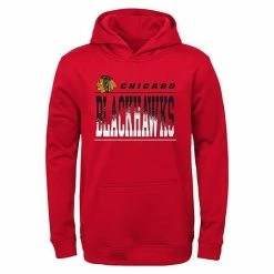 Outerstuff Youth Red Chicago Blackhawks Play-By-Play Performance Pullover Hoodie