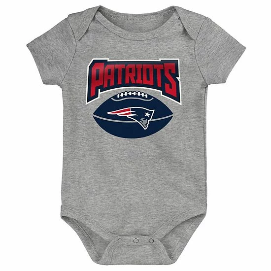 Outerstuff Infant Navy/Red/Heathered Gray New England Patriots 3-Pack Game On Bodysuit Set 7 Outerstuff Infant Navy/Red/Heathered Gray New England Patriots 3-Pack Game On Bodysuit Set - Image 5