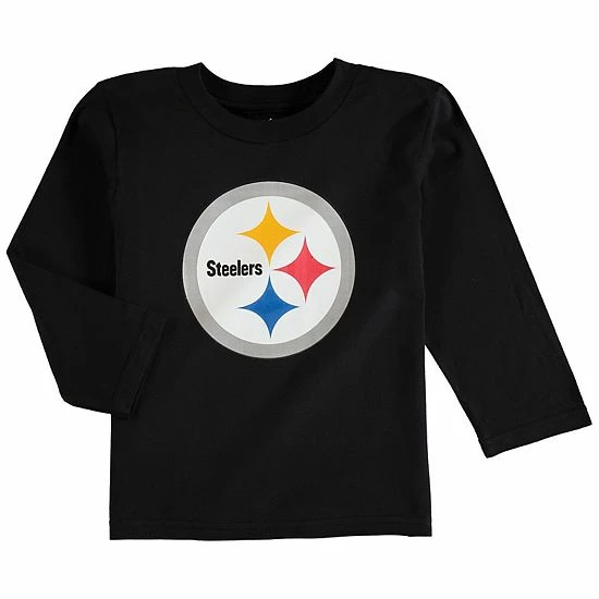 Outerstuff Pittsburgh Steelers Preschool Team Logo Long Sleeve T-Shirt - Black 3 Outerstuff Pittsburgh Steelers Preschool Team Logo Long Sleeve T-Shirt - Black