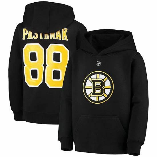 Outerstuff Youth David Pastrnak Black Boston Bruins Player Name & Number Pullover Hoodie 3 Outerstuff Youth David Pastrnak Black Boston Bruins Player Name & Number Pullover Hoodie