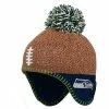 Outerstuff Preschool Brown/College Navy Seattle Seahawks Football Head Knit Hat With Pom