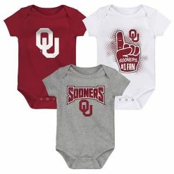 Outerstuff Infant Crimson/White/Heathered Gray Oklahoma Sooners 3-Pack Game On Bodysuit Set