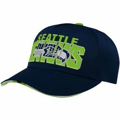 Outerstuff Youth College Navy/White Seattle Seahawks On Trend Precurved A-Frame Snapback Hat -Outerstuff shop unnamed file 4606
