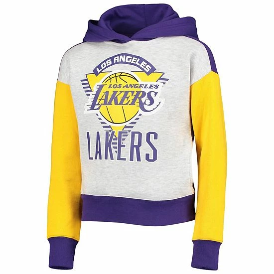 Outerstuff Girls Youth Gray Los Angeles Lakers Let's Get Loud Colorblock Pullover Hoodie 5 Outerstuff Girls Youth Gray Los Angeles Lakers Let's Get Loud Colorblock Pullover Hoodie - Image 3