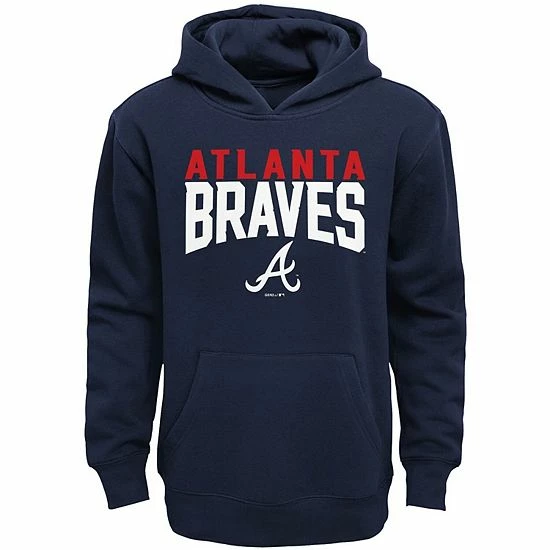 Outerstuff Infant Navy/Heathered Gray Atlanta Braves Fan Flare Fleece Hoodie And Pants Set 5 Outerstuff Infant Navy/Heathered Gray Atlanta Braves Fan Flare Fleece Hoodie And Pants Set - Image 3