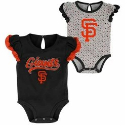 Outerstuff Girls Newborn & Infant Black/Heathered Gray San Francisco Giants Scream & Shout Two-Pack Bodysuit Set