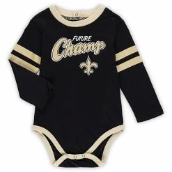 Outerstuff Infant Black/Gold New Orleans Saints Little Kicker Long Sleeve Bodysuit & Pants Set -Outerstuff shop unnamed file 4664