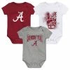 Outerstuff Infant Crimson/White/Heather Gray Alabama Crimson Tide Game On Three-Pack Bodysuit Set