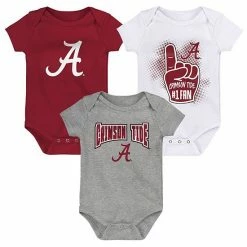 Outerstuff Infant Crimson/White/Heather Gray Alabama Crimson Tide Game On Three-Pack Bodysuit Set