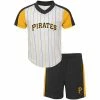 Outerstuff Preschool White/Black Pittsburgh Pirates The Lineup V-Neck & Shorts Set -Outerstuff shop unnamed file 4682