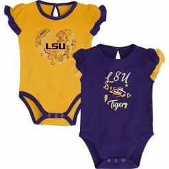 Outerstuff Girls Newborn & Infant Purple/Gold LSU Tigers Too Much Love Two-Piece Bodysuit Set