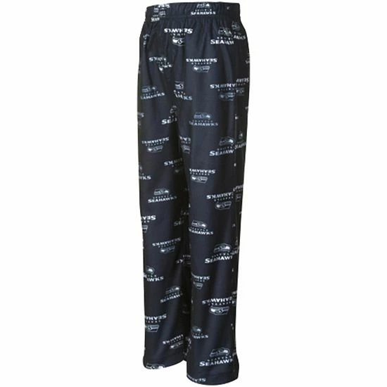 Outerstuff Seattle Seahawks Preschool Allover Logo Flannel Pajama Pants - Navy Blue 4 Outerstuff Seattle Seahawks Preschool Allover Logo Flannel Pajama Pants - Navy Blue - Image 2