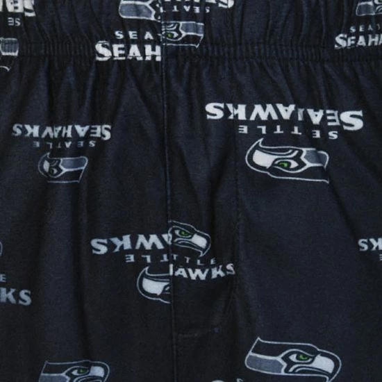 Outerstuff Seattle Seahawks Preschool Allover Logo Flannel Pajama Pants - Navy Blue 5 Outerstuff Seattle Seahawks Preschool Allover Logo Flannel Pajama Pants - Navy Blue - Image 3