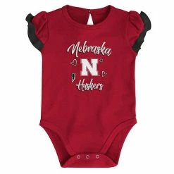 Outerstuff Girls Newborn & Infant Scarlet/Black Nebraska Huskers Too Much Love Two-Piece Bodysuit Set -Outerstuff shop unnamed file 4719