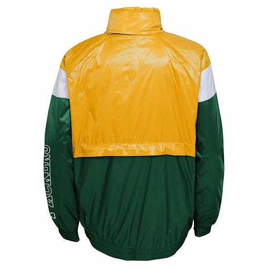 Outerstuff Youth Gold/Green Green Bay Packers Goal Line Stance Full-Zip Hoodie Windbreaker 6 Outerstuff Youth Gold/Green Green Bay Packers Goal Line Stance Full-Zip Hoodie Windbreaker - Image 4