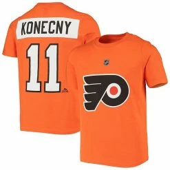 Outerstuff Youth Travis Konecny Orange Philadelphia Flyers Name & Number T-Shirt