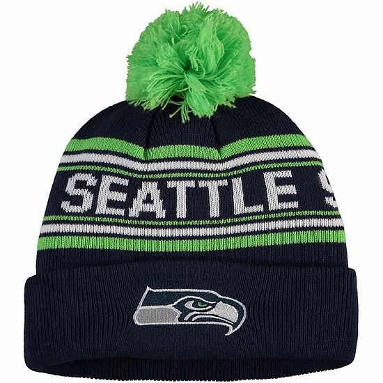 Outerstuff Toddler College Navy Seattle Seahawks Jacquard Cuffed Knit Hat With Pom 3 Outerstuff Toddler College Navy Seattle Seahawks Jacquard Cuffed Knit Hat With Pom
