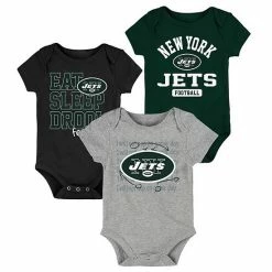 Outerstuff Newborn & Infant Green/Black/Heathered Gray New York Jets Three-Piece Eat Sleep Drool Bodysuit Set -Outerstuff shop unnamed file 4823
