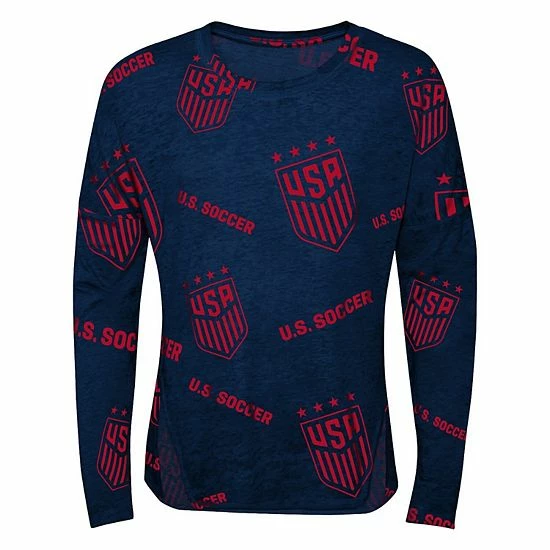 Outerstuff Girls Youth Navy USWNT Back In Action Long Sleeve T-Shirt 3 Outerstuff Girls Youth Navy USWNT Back In Action Long Sleeve T-Shirt
