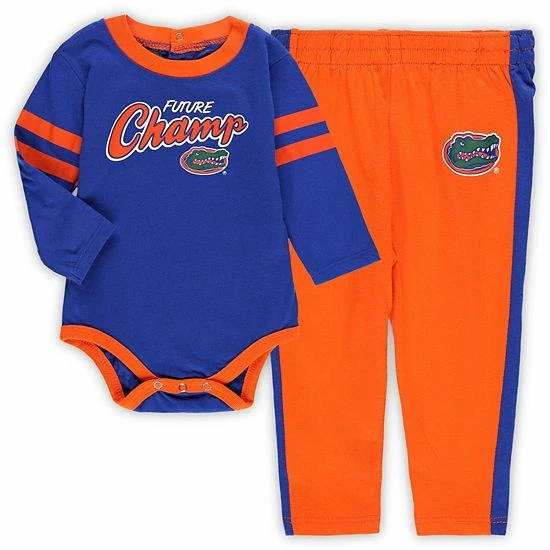 Outerstuff Infant Royal/Orange Florida Gators Little Kicker Long Sleeve Bodysuit And Sweatpants Set 4 Outerstuff Infant Royal/Orange Florida Gators Little Kicker Long Sleeve Bodysuit And Sweatpants Set - Image 2