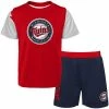 Outerstuff Newborn & Infant Red/Navy Minnesota Twins Pinch Hitter T-Shirt & Shorts Set