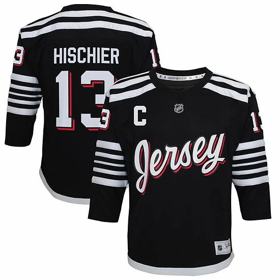 Outerstuff Youth Nico Hischier Black New Jersey Devils 2021/22 Alternate Replica Player Jersey 4 Outerstuff Youth Nico Hischier Black New Jersey Devils 2021/22 Alternate Replica Player Jersey - Image 2
